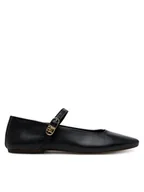 Baleriny - Tommy Hilfiger Baleriny Leather Maryjane Ballerina FW0FW08651 Czarny - miniaturka - grafika 1