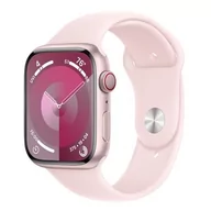 Smartwatch - APPLE Watch 9 GPS + Cellular 45mm koperta z aluminium (różowy) + pasek sportowy S/M (jasnoróżowy) - miniaturka - grafika 1