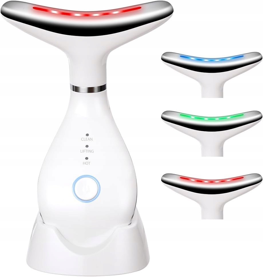 MASAŻER DO TWARZY Z CIEPŁEM I ŚWIATŁEM LED UJĘDRNIA I WYGŁADZA ZMARSZCZK