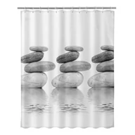 Zasłony prysznicowe - Beżowa zasłona prysznicowa Unimasa Stones, 180x200 cm - miniaturka - grafika 1