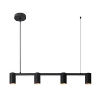 Lampy sufitowe - Zawieszana lampa nad wyspę Mirabel 326171 Polux tubki czarna złota - miniaturka - grafika 1