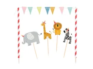 Ciasta i półprodukty do ciast - Zestaw dekoracji na tort Safari - 5 szt. - miniaturka - grafika 1