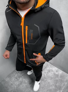 KURTKA SOFTSHELL MĘSKA Z KAPTUREM CZARNA OZONEE JS/HH024/1B - Ozonee - Kurtki męskie - miniaturka - grafika 1