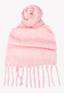 Ciepły szalik damski różowy z frędzlami 40x190 cm - Apaszki i szaliki damskie Ciepły szalik damski różowy z frędzlami 40x190 cm - Apaszki i szaliki damskie - miniaturka - grafika 1