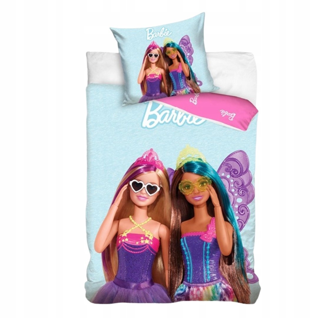 Pościel Barbie 135x200 80x80 Bawełna Kolorowa Do Pokoju Dziecięcego