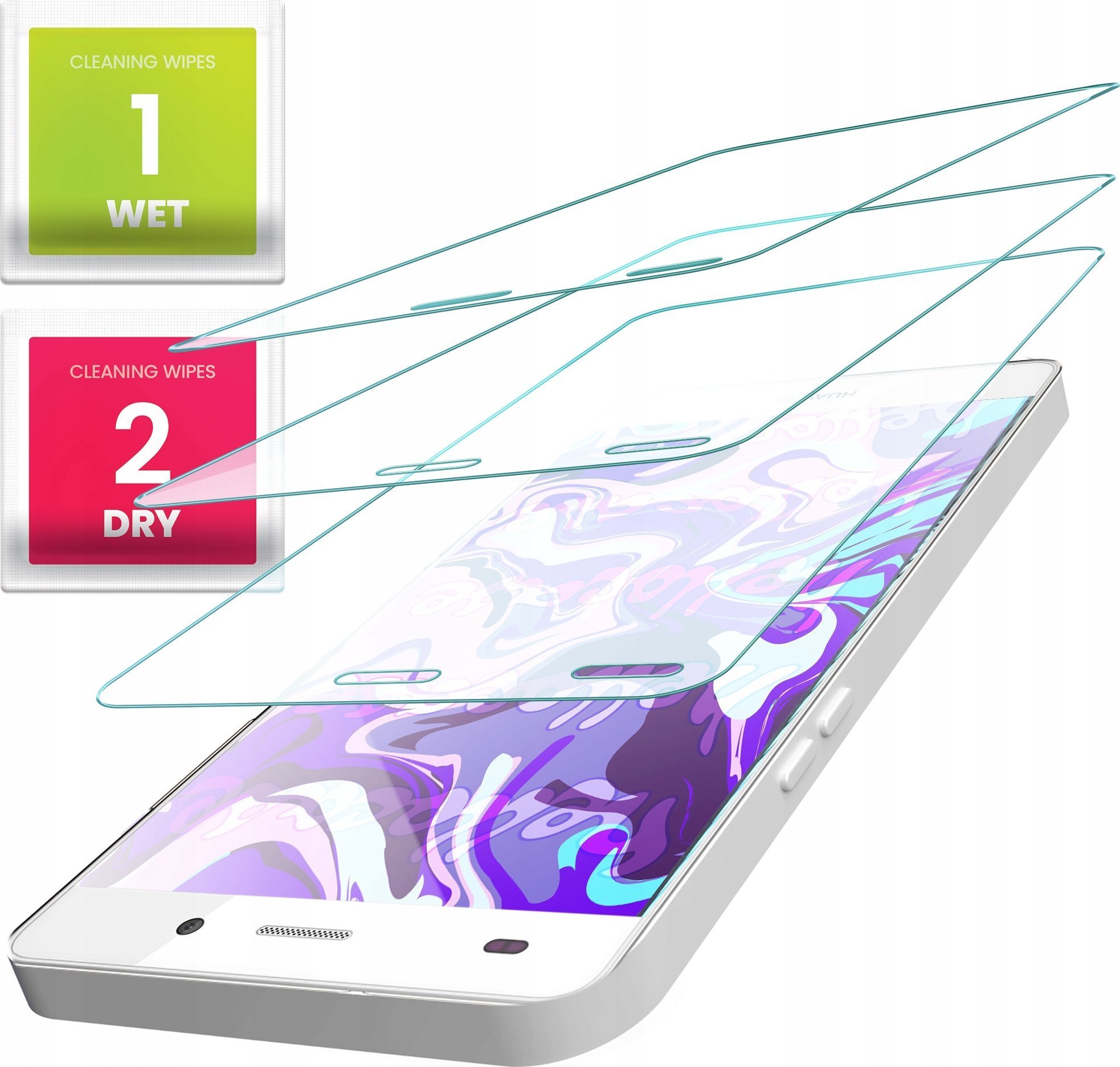 Hello Case 3-PAK Szkło Hartowane do Huawei P8 Lite szybka 9H, płaskie 2.5D, ochronne