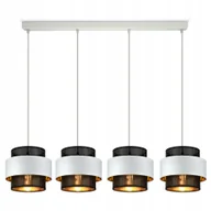 Lampy sufitowe - Lampa Wisząca Żyrandol Glamour Biała Czarna Złota - miniaturka - grafika 1