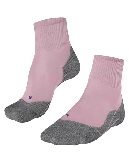 FALKE Kobiety Skarpety do wędrówek TK5 Wander Cool Short W Sso Oddychający I Szybkoschnący przeciw pęcherzom cienkie 1 Para, Różowy Thulit 8663, 41-42