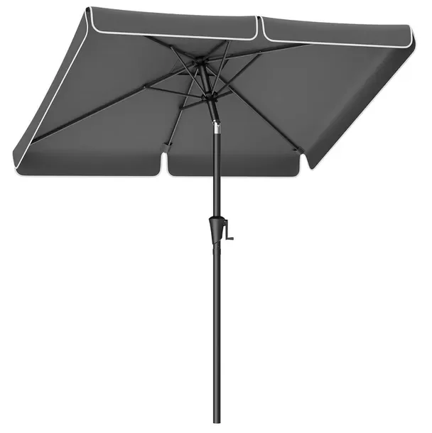 Songmics Parasol Ogrodowy Balkonowy 200x150 Przeciwsłoneczny Korba Szary 