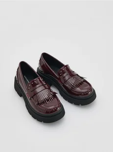 Reserved - Lakierowane loafersy - bordowy - Buty dla dziewczynek - miniaturka - grafika 1