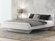 Łóżka - Łóżko lewitujące 160x200 z płyty meblowej kolor biały DM2 - miniaturka - grafika 1