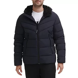 Calvin Klein Męska kurtka z kapturem ze stretchem, True Navy, XL - Kurtki męskie - miniaturka - grafika 1