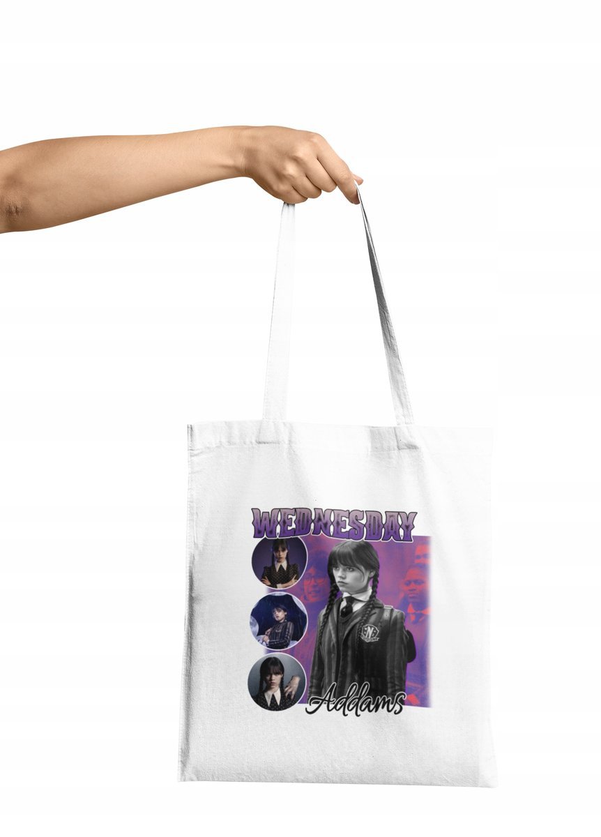 TORBA SHOPPER MATERIAŁOWA NA RAMIĘ PREZENT ENID RĄCZKA SERIALE WYBÓR