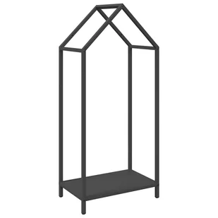 vidaXL Stojak na drewno opałowe, czarny, 40x25x90 cm - Wózki magazynowe - miniaturka - grafika 1