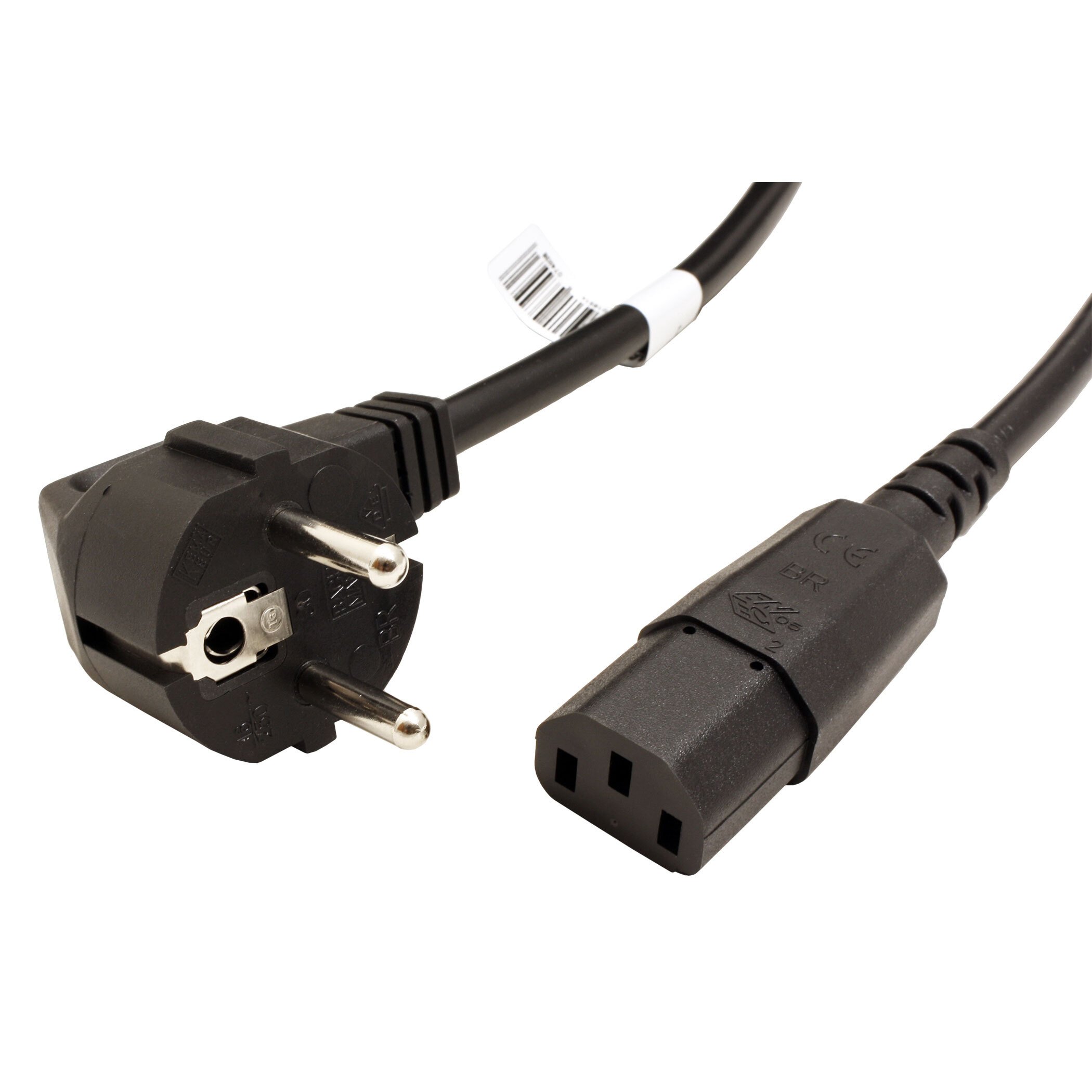 Kabel sieciowy BACHMANN, gniazdo proste IEC, czarny, 1 m