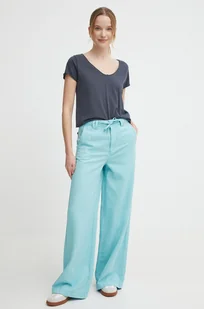 Pepe Jeans spodnie TAMMY damskie kolor turkusowy szerokie high waist PL211728 - Spodnie damskie - miniaturka - grafika 1