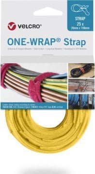 VELCRO One Wrap 20 mm x 230 mm, 25 sztuk, żółta