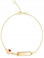 Biżuteria dla dzieci - ZŁOTA BRANSOLETKA DLA DZIECKA SERCE KONICZYNKA 585 - miniaturka - grafika 1