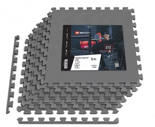 Hop-Sport Mata puzzle EVA 1cm szara - 6 sztuk - Maty do ćwiczeń - miniaturka - grafika 1