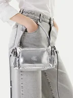 Torebki damskie - Calvin Klein Torebka Pocket Silver Nylon Small Bag LV04F3443G Srebrny - miniaturka - grafika 1