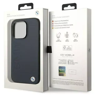 Etui na telefon BMW BMHMP14LSLLNA do Apple iPhone 14 Pro 6,1" granatowy/navy hardcase Leather Hot Stamp MagSafe - Etui i futerały do telefonów - miniaturka - grafika 8