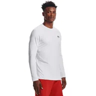 Koszulki sportowe męskie - Męski longsleeve treningowy UNDER ARMOUR UA CG Armour Fitted Crew - biały - miniaturka - grafika 1
