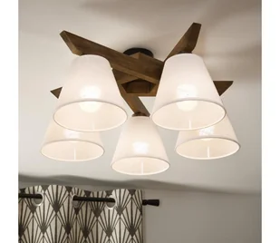 Brilagi - Żyrandol natynkowy ANTHONY 5xE14/40W/230V dąb/biały - Lampy sufitowe - miniaturka - grafika 1