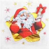Dekoracje i nakrycia stołu na imprezę - Serwetki bożonarodzeniowe Święty Mikołaj - 33 cm - 20 szt. - miniaturka - grafika 1