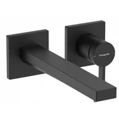 Baterie umywalkowe - HANSGROHE 73051670 Tecturis E Jednouchwytowa bateria umywalkowa ścienna, podtynkowa z wylewką 22,5 cm Czarny Matowy - miniaturka - grafika 1