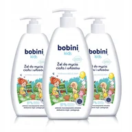Kosmetyki kąpielowe dla dzieci - Bobini Żel Do Mycia Ciała i Włosów dla Dzieci 3x500 ml - miniaturka - grafika 1