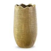 Wazony i flakony - Wazon Ceramiczny Selma 18X18X32 Brązowy + Złoty - miniaturka - grafika 1