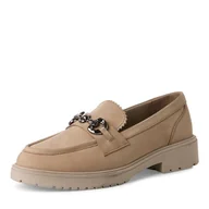 Kapcie damskie - Marco Tozzi Damskie kapcie 2-24735-43, szarobrązowe (taupe), 38 EU, taupe nubuk, 38 EU - miniaturka - grafika 1