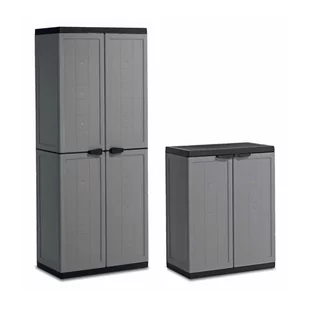 Jolly set cabinet high + low grey/black kod: BK-012092 - Pozostałe meble ogrodowe - miniaturka - grafika 1