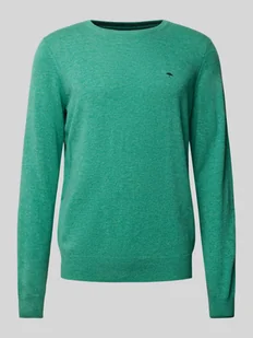 Sweter z dzianiny z wyhaftowanym logo - Swetry męskie - miniaturka - grafika 1