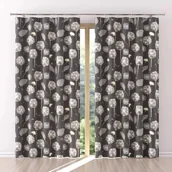 Zasłony - Zasłona tkanina drukowana Welur Dmuchawce Czerń 150cm - 150 cm - miniaturka - grafika 1