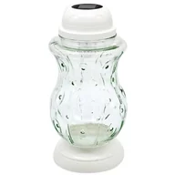 Lampiony i znicze - Znicz szklany solarny LA Z407 B 14,5 x 29 cm biały - miniaturka - grafika 1