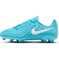 Piłka nożna - Nike Jr Phantom Gx II Club Fg/MG, buty piłkarskie unisex dla dzieci i młodzieży, Niebieskie białe, 38.5 EU - miniaturka - grafika 1
