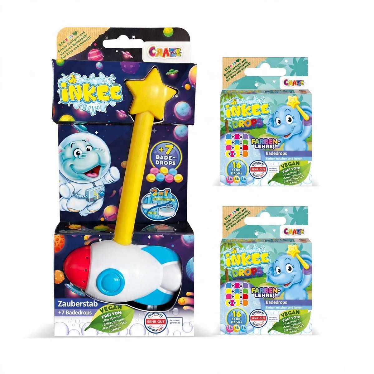 CRAZE INKEE WAND zestaw czarodziejskiej różdżki z kroplami do kąpieli