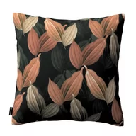 Poszewki na poduszki - Dekoria Poszewka Kinga na poduszkę brzoskwiniowo-brązowe liście na czarnym tle 50 × 50 cm Abigail - miniaturka - grafika 1