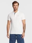 Koszulki męskie - Tommy Jeans Polo Placket DM0DM15370 Biały Slim Fit - miniaturka - grafika 1