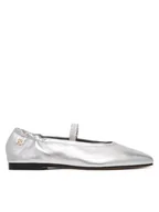 Baleriny - Tommy Hilfiger Baleriny Silver Lth Ellastic Ballerina FW0FW09466 Srebrny - miniaturka - grafika 1