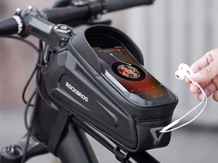 Etui torba sakwa wodoodporna na rower uchwyt na telefon na ramę RockBros B68 Czarne - Pozostałe akcesoria do telefonów - miniaturka - grafika 3