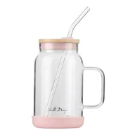 Pojemniki kuchenne - Słoik ze słomką VIALLI DESIGN Fuori 600 ml Różowy - miniaturka - grafika 1