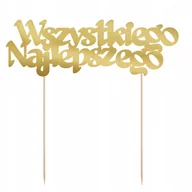 Dodatki do ciast w proszku - Topper Wszystkiego Najlepszego Złote Lustro - miniaturka - grafika 1