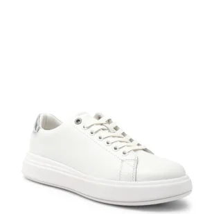Calvin Klein Skórzane trampki RAISED CUPSOLE LACE UP - Trampki damskie - miniaturka - grafika 1