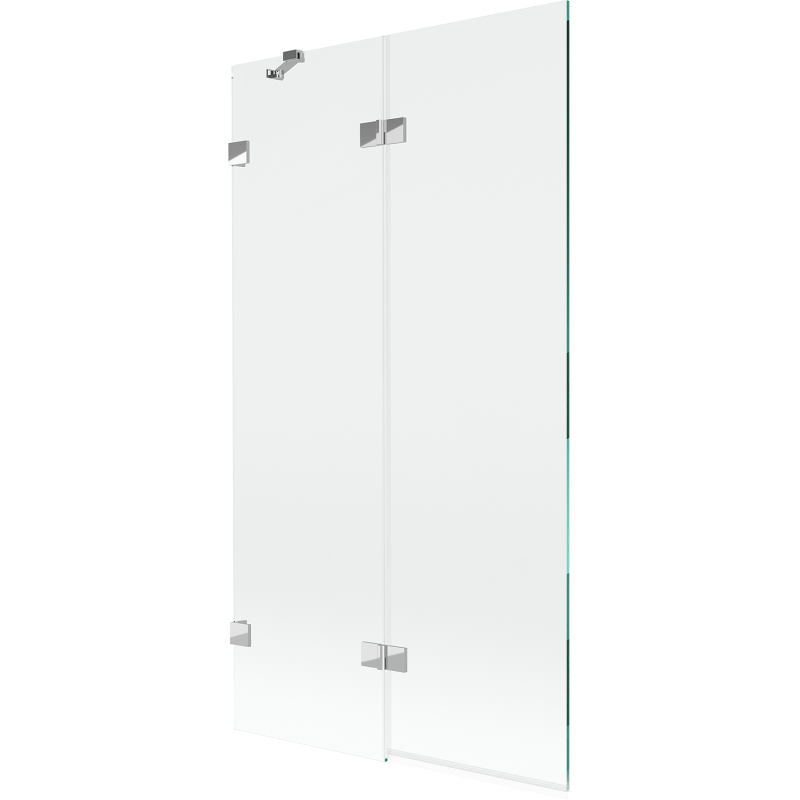 Mexen Lunar parawan nawannowy 2-skrzydłowy lewy 100 x 150 cm, transparent, chrom - 897-100-100-01-00-L