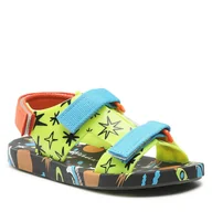 Sandały damskie - Sandały MELISSA - Mini Melissa Pingpong + Fabula 33450 Black/Green AE739 - miniaturka - grafika 1