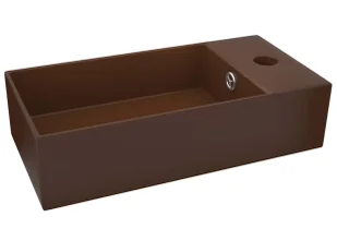 Elior Prostokątna brązowa umywalka ceramiczna D3-H60 - Umywalki - miniaturka - grafika 1