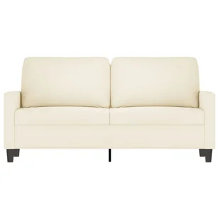 Sofa 2-osobowa, kremowy, 140 cm, tapicerowana aksamitem - Sofy i kanapy - miniaturka - grafika 4