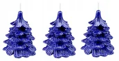 Świece - 3x świeczki świąteczne choinka 10cm cała granatowa - miniaturka - grafika 1
